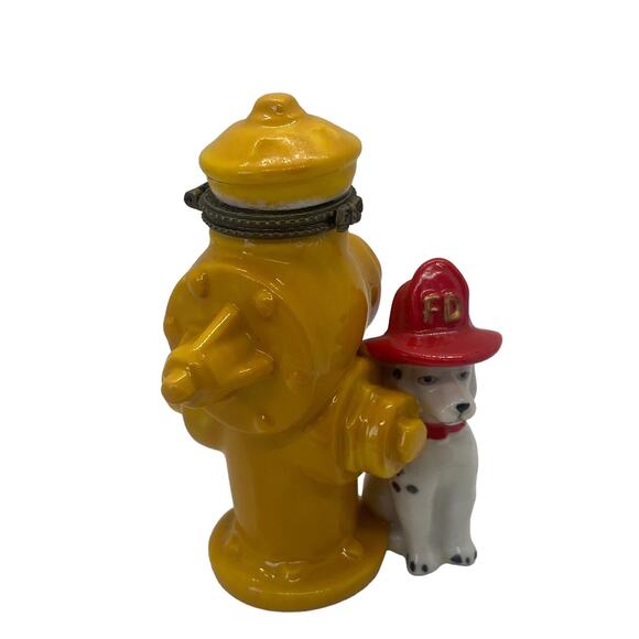 Yellow Fire Hydrant Fire Department Dalmatian Dog Trinket Display 4” - Picture 9 of 9